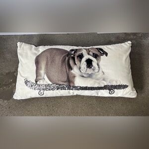 Pottery Barn Teen Gray and White Pillow party dogs